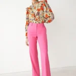 Spring trends. Brightly coloured wide leg trousers