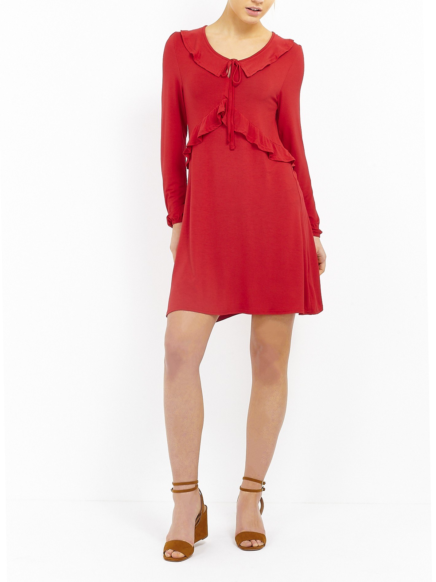 Red frill detail dress from ClearanceXL