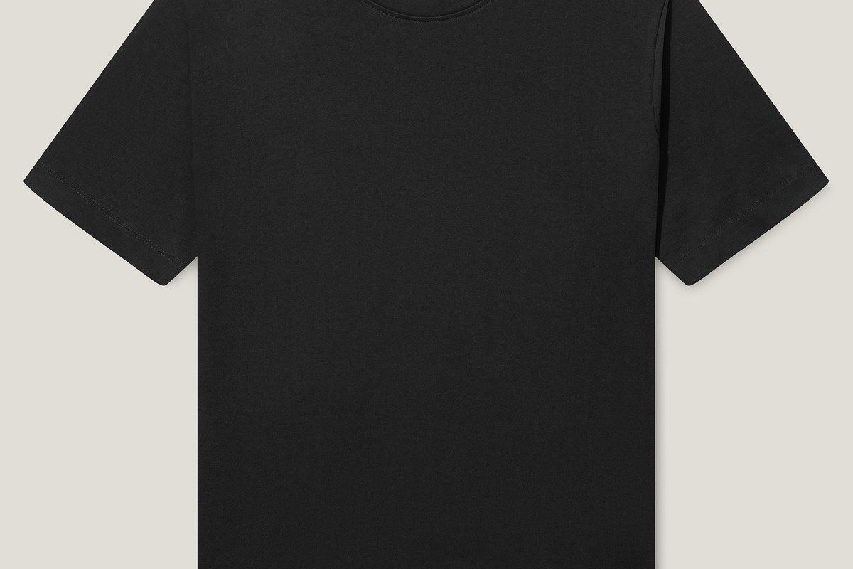 Black SEDLEY T-shirt arranged as a flat lay